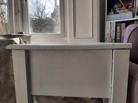 Photo of free White wood desk with drawer (Ibrox G51) #3