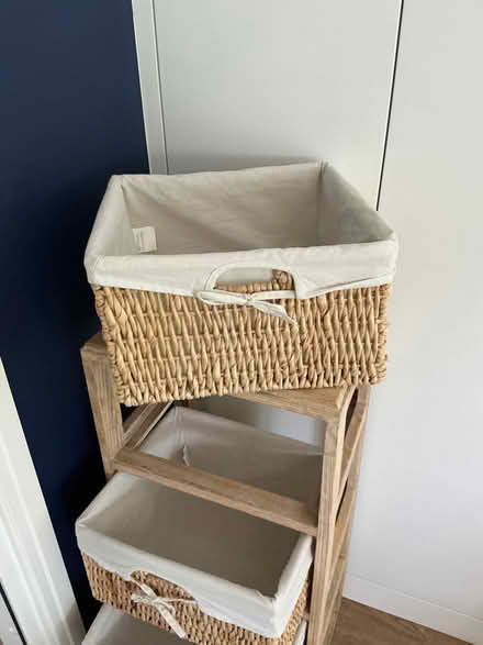 Photo of free Four-drawer chest with lined wicker baskets (New Malden KT3) #4