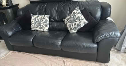 Photo of free Black leather DFS SOFA (Bury Park LU3) #1
