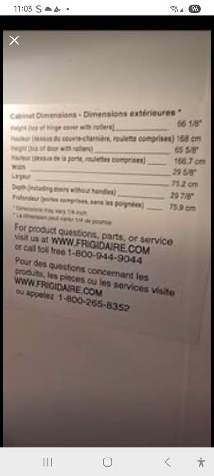 Photo of free Full size fridge (Hamilton) #2