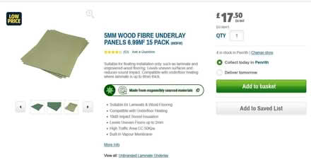 Photo of free 5mm wood fibre board (no plastic underlay) used (Greystoke CA11) #1