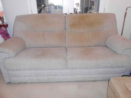 Photo of free G plan 3 seater Beige fabric sofa (Chesfield SG1) #2