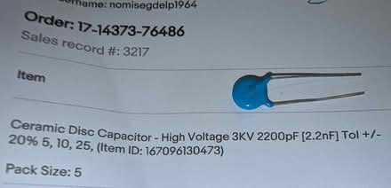 Photo of free disc capacitors (Wistaston CW2) #1