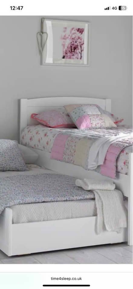 Photo of free Single bed + mattress Aspace white wood (Barons Court W14) #2