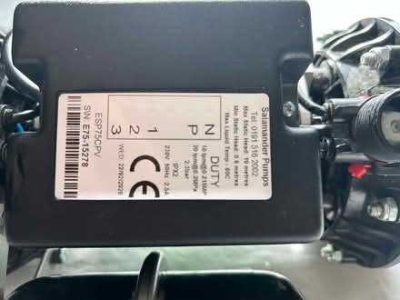 Photo of free Shower pump 2.2 bar by Salamander (Norton LD8) #4