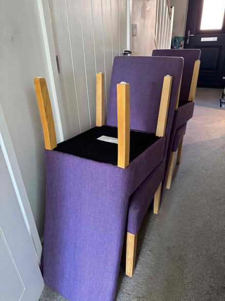 Photo of free Purple dining room chairs x4 (Leighton Buzzard LU7) #1