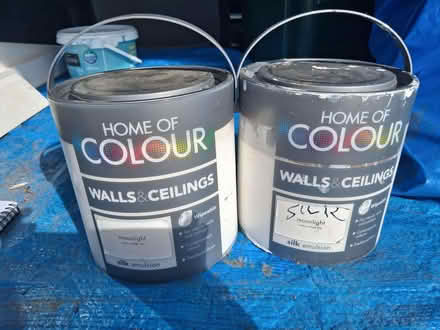 Photo of free Two 2.5L tins of "warm" white silk emulsion (New Marston OX3) #1