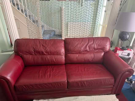 Photo of free Red leather sofa suite (Edmonton N18) #2