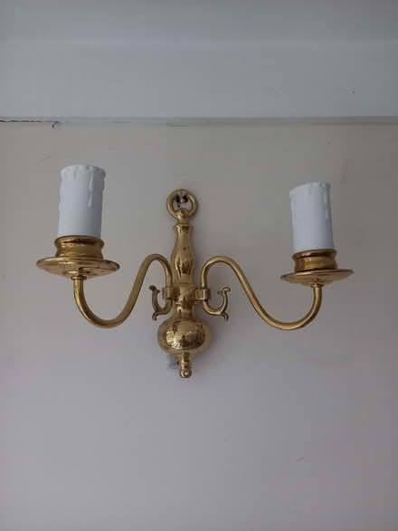 Photo of free 3 Brass Candle Wall Lights (Alfrick WR6) #1