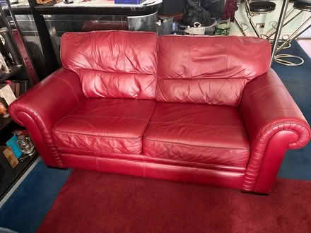 Photo of free Red leather sofa suite (Edmonton N18) #1