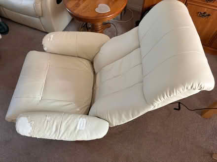 Photo of free Recliner chair - leather peeling (Lyneham SN15) #1