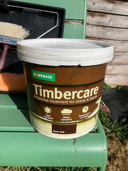 Photo of free Fence paint, tray, roller and brush. (Weston-super-Mare BS23) #1