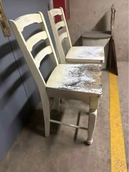 Photo of free Two Wooden Counter Height Chairs (Rogers Park) #2