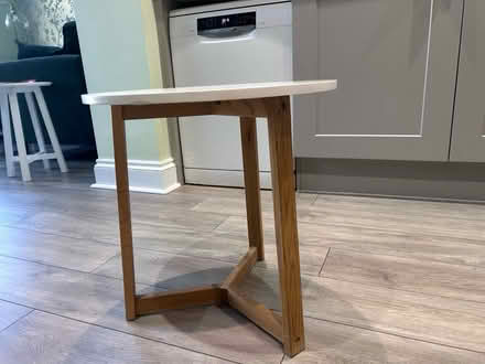 Photo of free Wooden side table with oak legs (Loughton IG10) #1