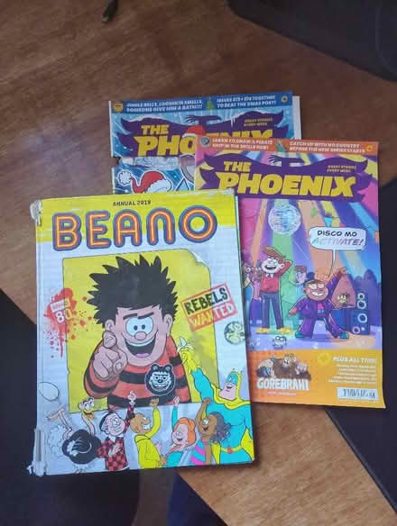 Photo of free One beano comic book and two Phoenix editions (Moorlands LA1) #1