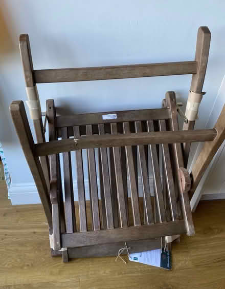 Photo of free Wooden garden chair NEW (N11 Bounds Green) #2