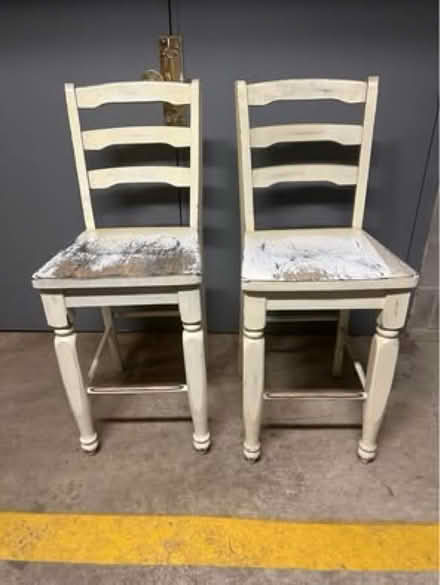 Photo of free Two Wooden Counter Height Chairs (Rogers Park) #1