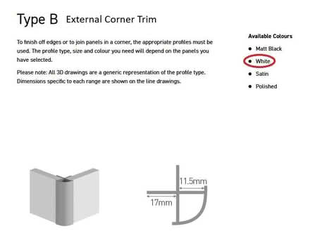 Photo of free External corner panel trim for Multipanel shower panels (New Marston OX3) #1