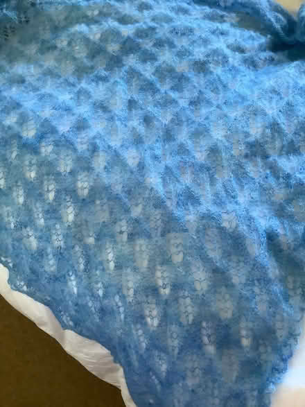 Photo of free Blue knitted mohair scarf (Thornton heath) #3