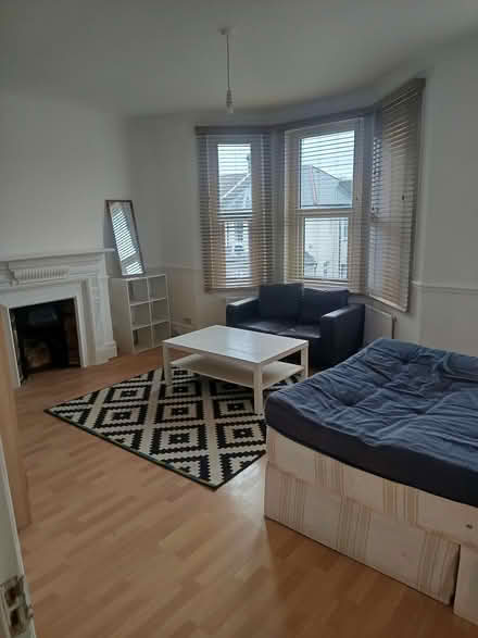 Photo of free 2-seater sofa + 2 bed frames + 2 mattresses + 2 side tables (Bowes Park N22) #1