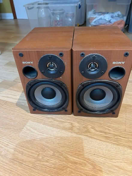 Photo of free Pair of Sony Bookshelf Speakers (Dorking RH4) #1
