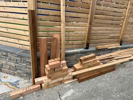 Photo of free cedar scrap wood, fence wood (Tenleytown) #2