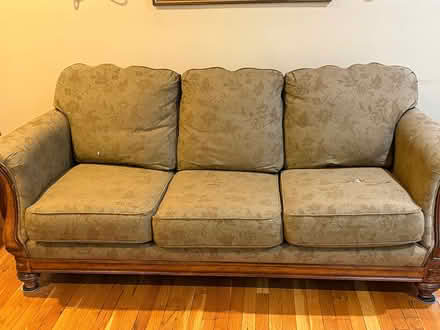Photo of free Olive green couch (Demarest NJ) #1
