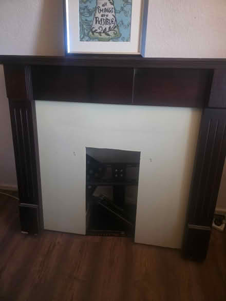 Photo of free Wooden fire surround/mantlepiece (Highfields Stafford) #2