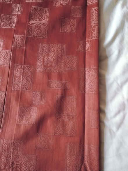 Photo of free pair of brick red self patterned curtains (Glebe Estate UB10) #1