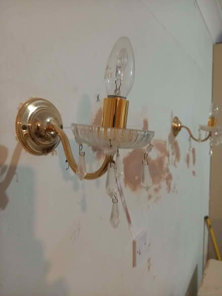 Photo of free Collection of brass and crystal light fittings (Alfrick WR6) #3