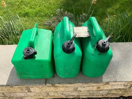 Photo of free Plastic 5l petrol cans x 3 (Little Herberts GL53) #1