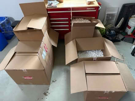 Photo of free boxes and packing peanuts (Sharon Woods, Gaithersburg) #1