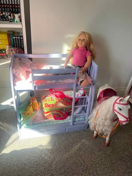 Photo of free Doll horse bunk bed and clothes (Battersea SW11) #1