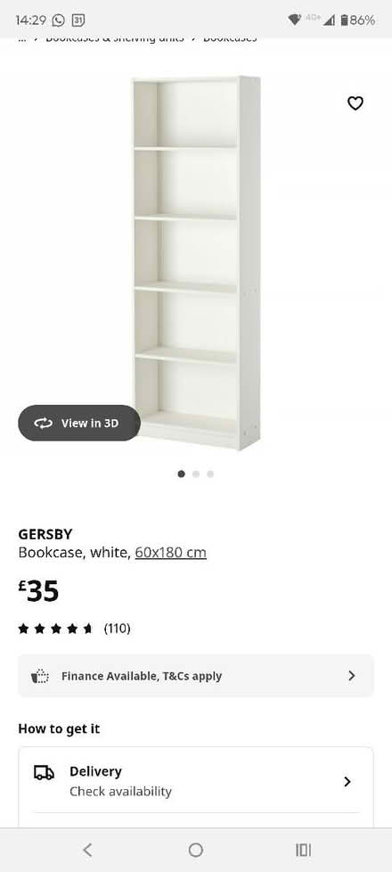 Photo of White free standing bookcase (Crouch End) #1