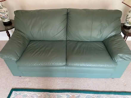 Photo of free 2 seater green sofa with 2 matching armchairs (Orpington BR6) #1