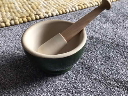 Photo of free Unused Dark green pestle and mortar (Lostock Hall PR5) #1