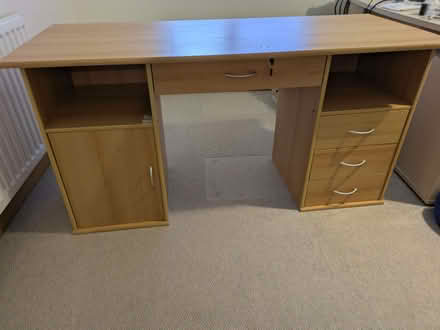 Photo of free Desk with drawers & cupboard (Great Bircham PE31) #3