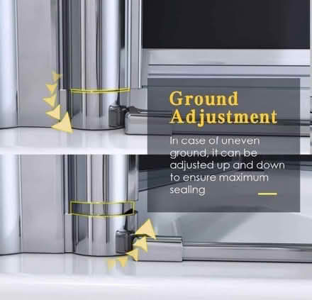 Photo of free New bifold frameless shower door for 900mm tray (New Ash Green DA3) #4