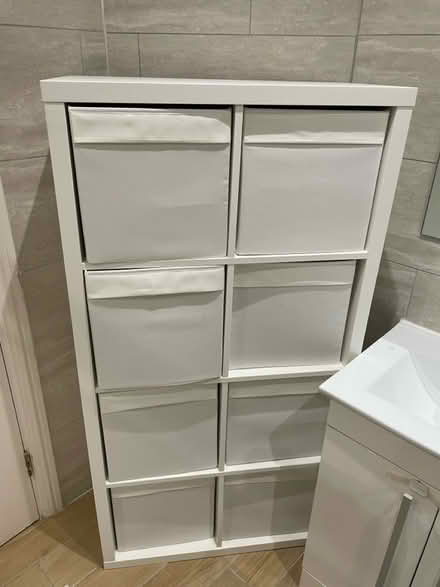 Photo of free Kallax shelving unit with boxes (Highgate N6) #1