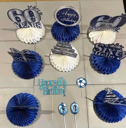Photo of free 60th birthday Blue and white table decorations (Patcham BN1) #1