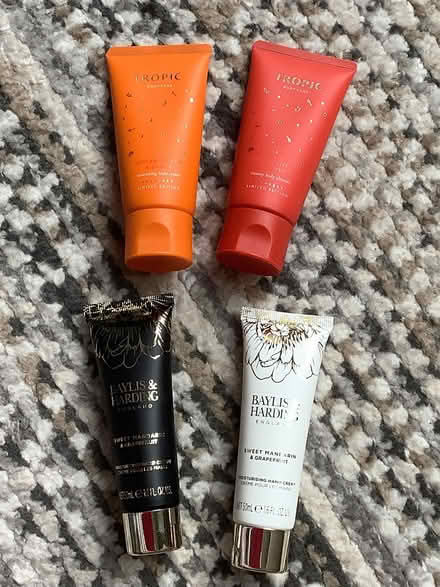 Photo of free 2 x Tropic moisturiser and 2 x Baylis & Harding hand creams (Oakridge RG21) #1