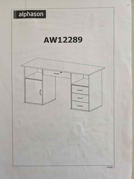 Photo of free Desk with drawers & cupboard (Great Bircham PE31) #1