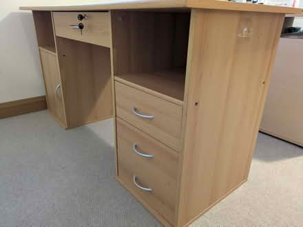 Photo of free Desk with drawers & cupboard (Great Bircham PE31) #2