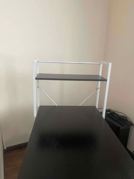 Photo of free Black wood and metal desk (Simister M45) #3