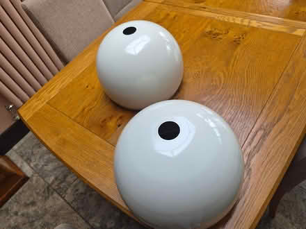 Photo of free Two white metal lampshades (Henley RG9) #1