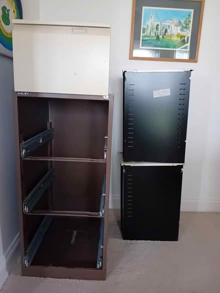 Photo of free 3 drawer metal filing cabinet (Trispen Nr Truro.) #1