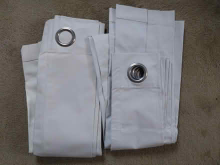 Photo of free Cream/Grey Eyelet Blackout Curtains (Exeter, EX1) #1