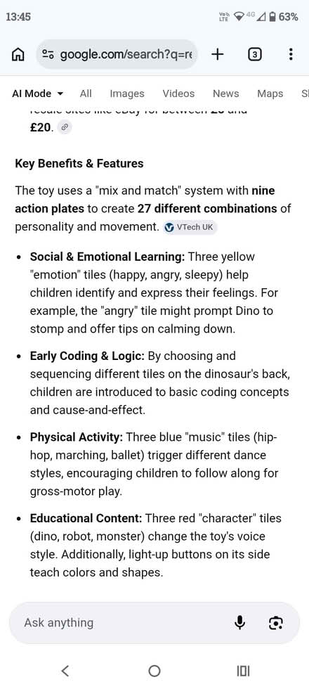 Photo of free VTech Learn & Dance Dino 7plates (Richmond TW9) #2