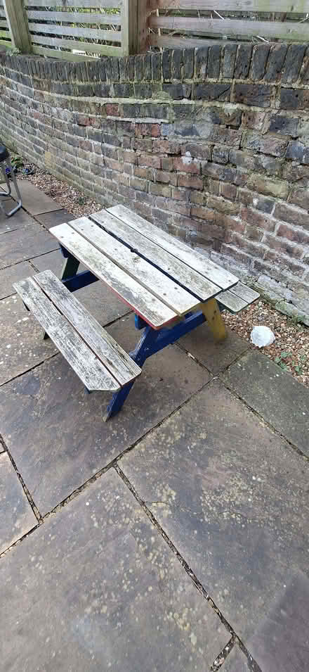 Photo of free Children Wooden Picnic Table (Loftus Road W12) #1