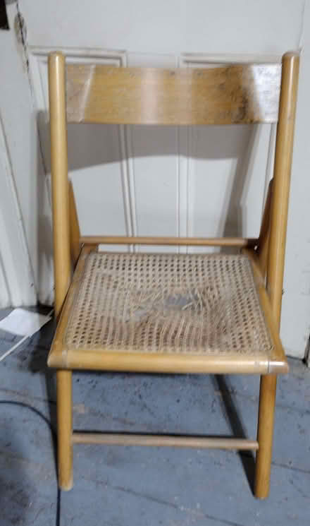 Photo of free folding chair, rattan seat needs fixing (West Marina TN38) #2